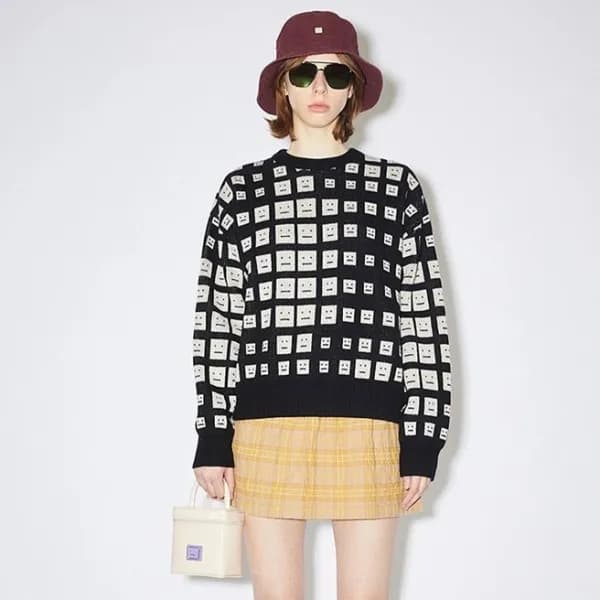 아크네 남/녀 크루넥 블랙 니트 - Acne Unisex Black Knits - ace2… - 1
