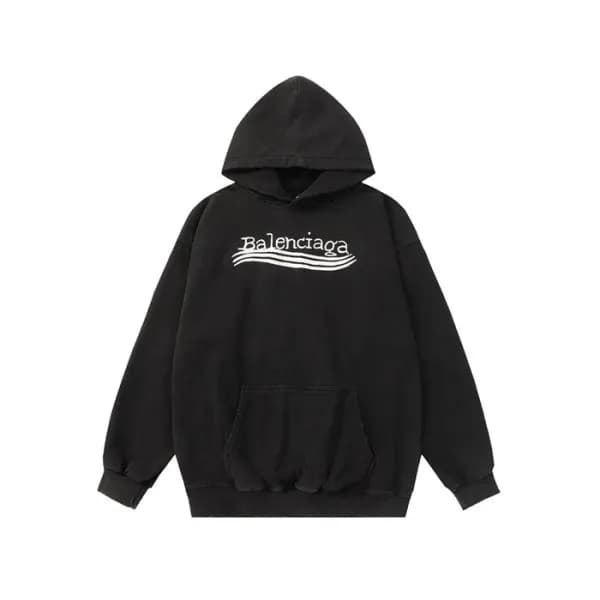 발렌시아가 남/녀 블랙 후드티 - Balenciaga Unisex Black Hoodie … - 1
