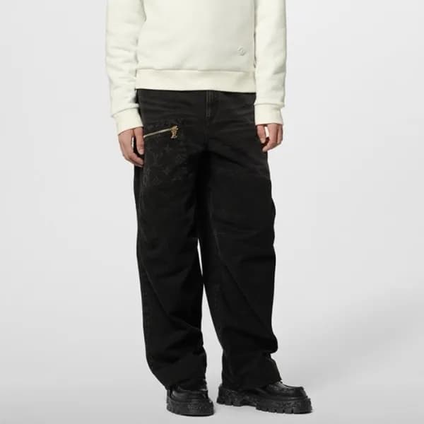 루이비통 남성 블랙 청바지 - Louis vuitton Mens Black Jeans - … - 1