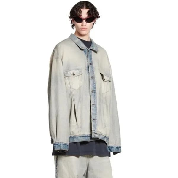 발렌시아가 남성 블루 자켓 - Balenciaga Mens Blue Jackets - ba… - 1