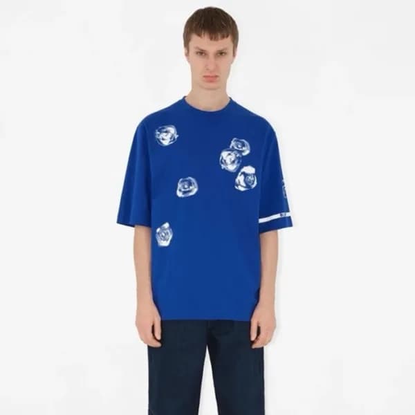 버버리 남/녀 블루 크루넥 반팔티 - Burberry Unisex Blue Tshirts … - 1