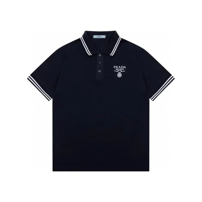 프라다 남성 화이트 네이비 반팔티 - Prada Mens Navy Polo Tshirts … - 1