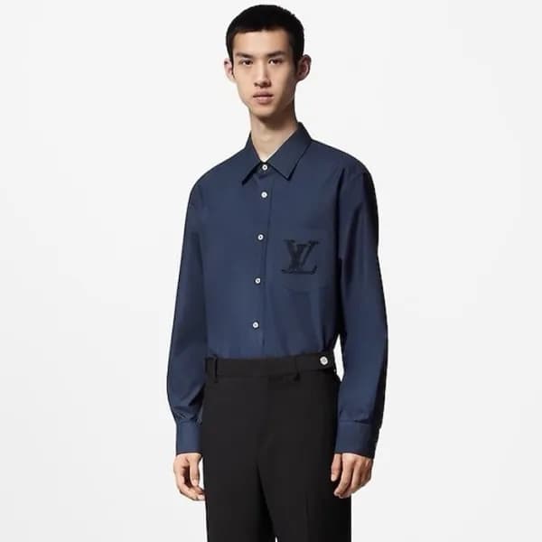 루이비통 남성 네이비 셔츠 - Louis vuitton Mens Navy Shirts - … - 1