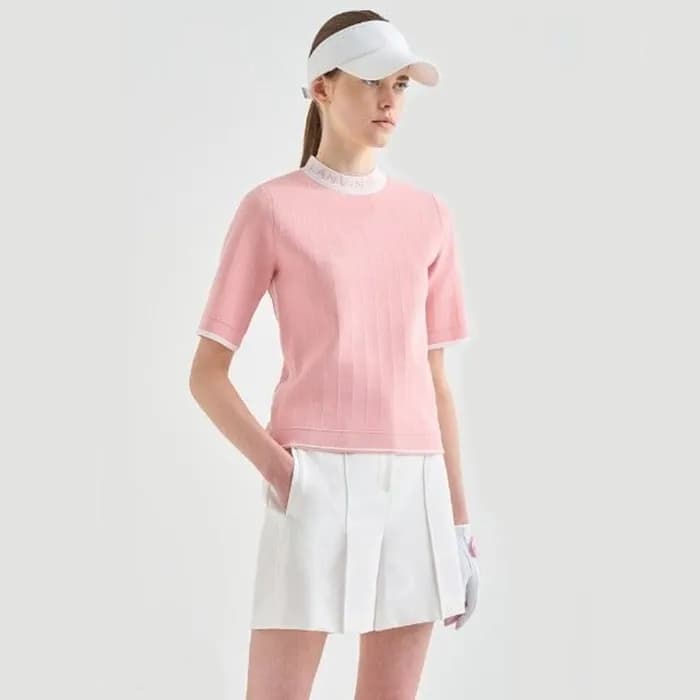 [LANVIN BLANC] 랑방블랑 여성 로고 인타르시아 니트 탑 - gol1055x - 1