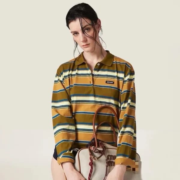 미우미우 여성 폴로 긴팔티 - Miumiu Womens Polo Tshirt - miu15… - 1