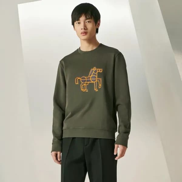 에르메스 남성 라운드 맨투맨 - Hermes Mens Round Tshirt - hec30… - 1