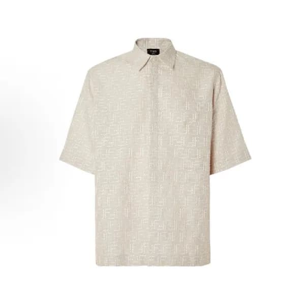 펜디 남성 리넨 FF 자카드 셔츠 - Fendi Mens Linen FF Jacquard… - 1