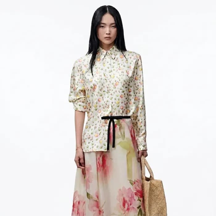 디올 여성 데이지 가든 실크 트윌 셔츠 - Dior Womens Multicolor Dai… - 1