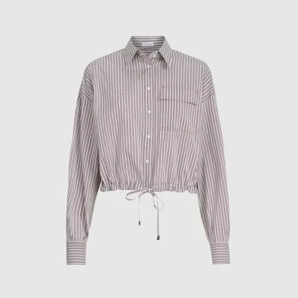 브루넬로 쿠치넬리 여성 스트라이프 셔츠 - Brunello Cucinelli Womens … - 1