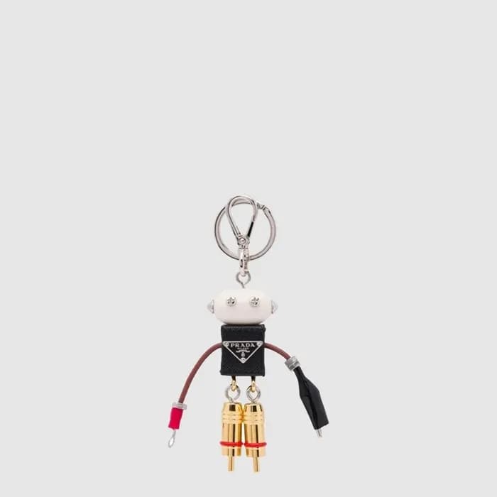프라다 남/녀 로봇 사피아노 가죽 백 참 - Prada Unisex Robot Saffiano Leather Bag Charm - acc10245x - 1