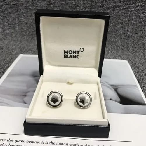 MONTBLANC MENS WHITE GOLD CUFFS - 몽블랑 남성용 18k도금…