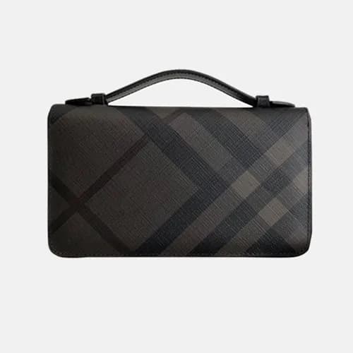 Burberry 2018 Mens Check Leather Zip Round Wallet/… - 1