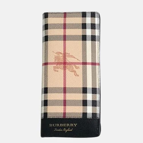 2018/19 Burberry Check Leather Flap Long Purse - 1… - 1