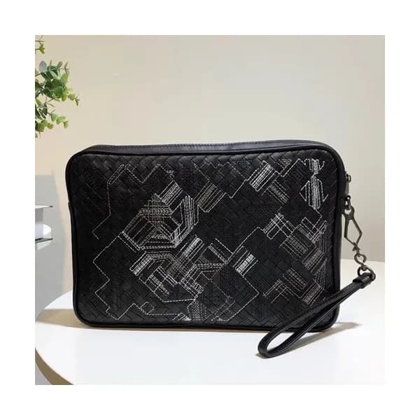 Bottega Veneta Itrecciato Leather Black Hand Bag,3… - 1