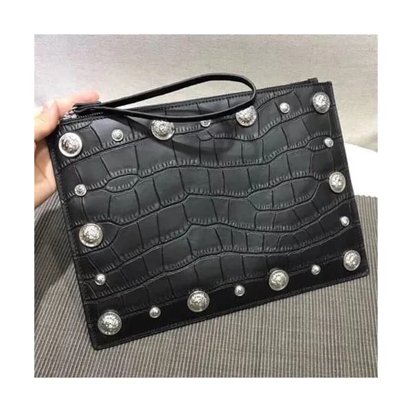 Versace Leather Clutch Bag,28CM - 베르사체 레더 남성용 클러치백… - 1