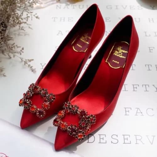 [매장판]Roger Vivier 2019 Ladies Embellished Satin Si… - 1