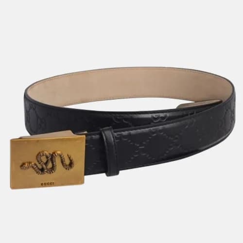 Gucci 2019 Mens Vintage Box Logo Steel Buckle Leat… - 1