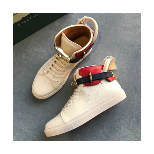 Buscemi 2019 Couple Casual Hig-top Leather Sneaker… - 1
