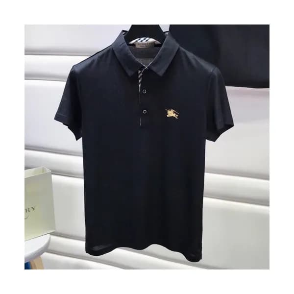 Burberry 2019 Mens Embroidery Logo Polo Cotton Sho… - 1