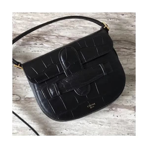 Celine Leather Saddle Shoulder Bag,17CM - 셀린느 레더 새… - 1