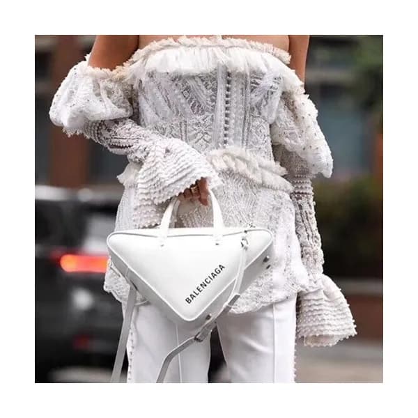 Balenciaga 2019 Triangle Leather Tote Shoulder Ba… - 1