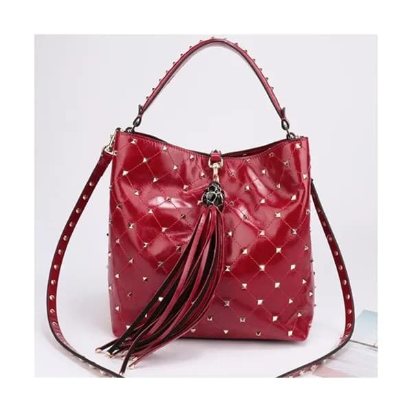 Valentino 2019 Leather Tassel Tote Shoudler Cross… - 1