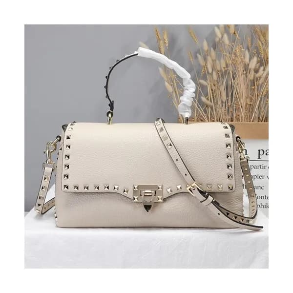 Valentino 2019 Leather Rockstud Tote Shoudler Bag,… - 1