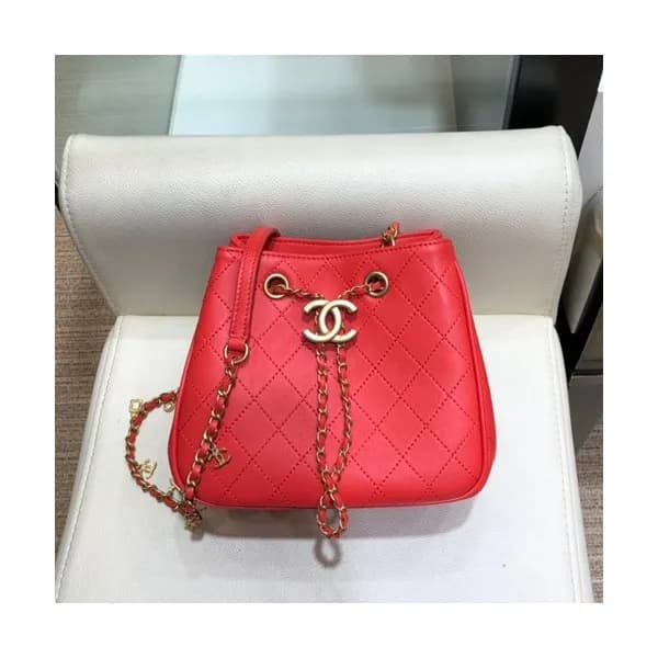 Chanel 2019 Leather Hobo Mini Chain Shoulder Cross… - 1