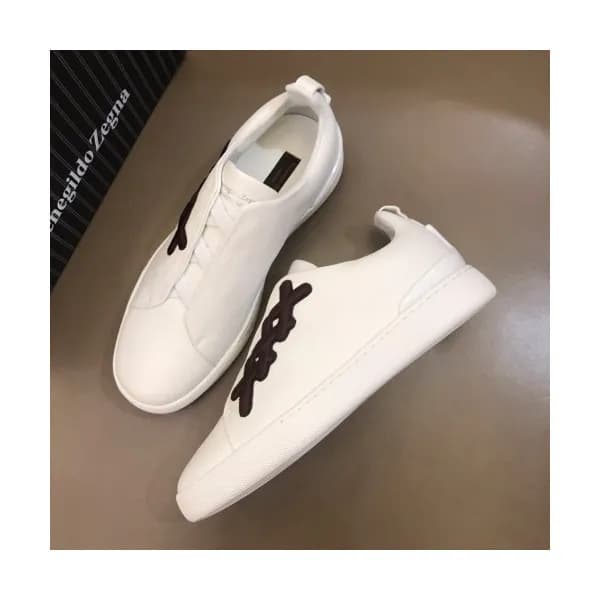 Ermenegildo Zegna 2019 Mens Logo Leather Sneakers… - 1