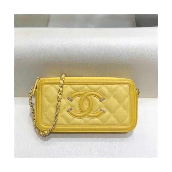 Chanel 2019 Leather Double Zip Chain Shoulder Bag … - 1