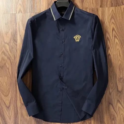 Versace 2019 Mens Embroidery Medusa Logo Cotton S… - 1