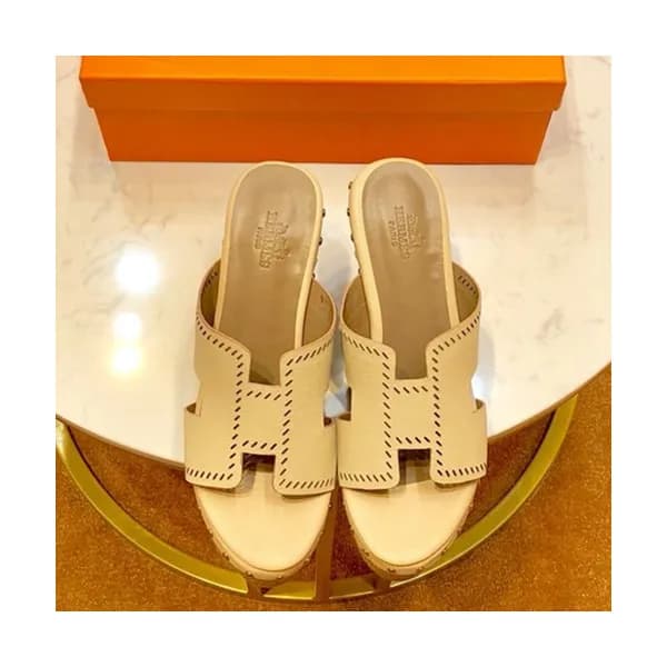 Hermes 2019 Ladies Oasis Leather Wedge Slipper - 에… - 1