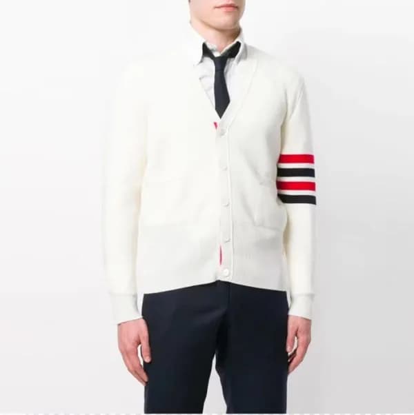 톰브라운 남성 브이넥 가디건 - Thom Browne Mens V-neck Cardigan… - 1