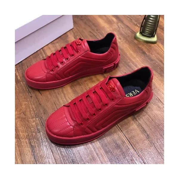 Versace 2020 Mens Leather Sneakers - 베르사체 2020 남성용… - 1