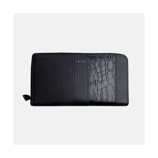 Prada 2020 Saffiano Mens Zip Round Wallet, 2ML028 … - 1