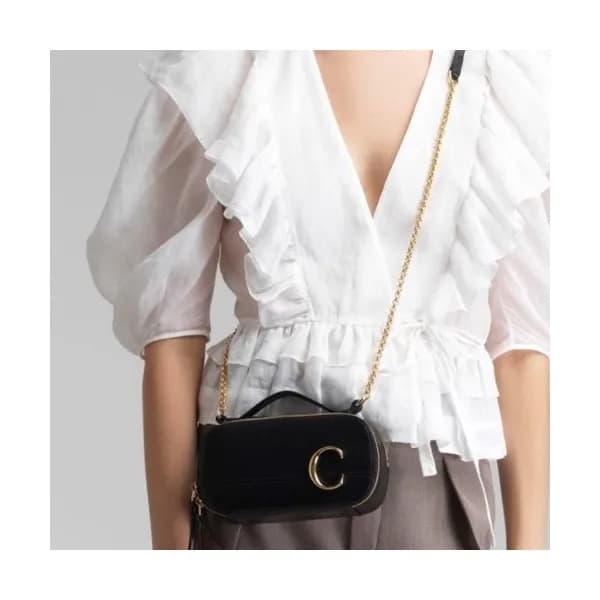 Chole 2020 C Vanity Leather Chain Tote Shoulder Ba… - 1