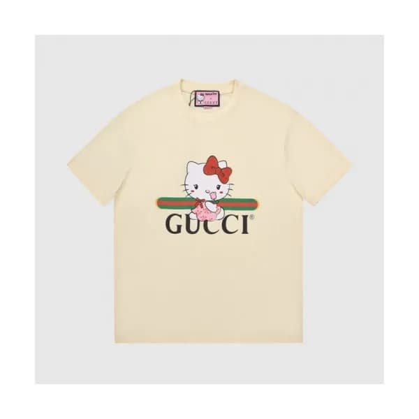 Gucci Mm/Wm Logo Short Sleeved Tshirts Ivory - 구찌… - 1