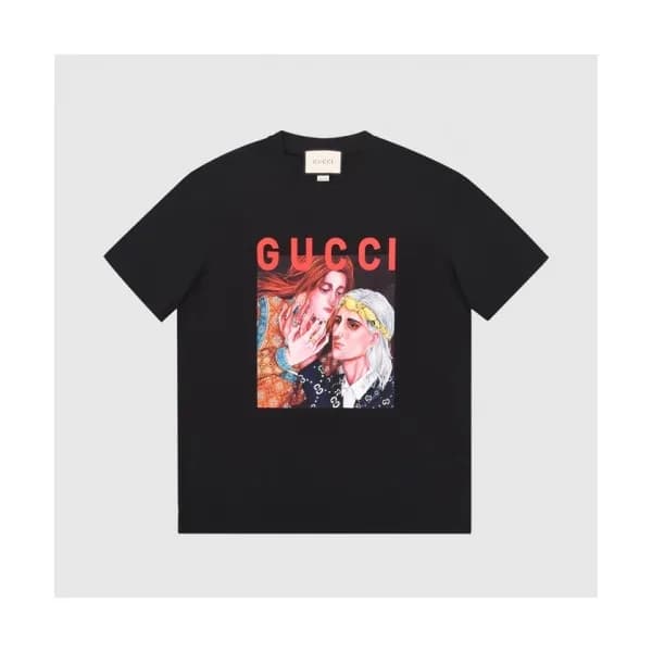 Gucci Mm/Wm Logo Short Sleeved Tshirts Black - 구찌… - 1