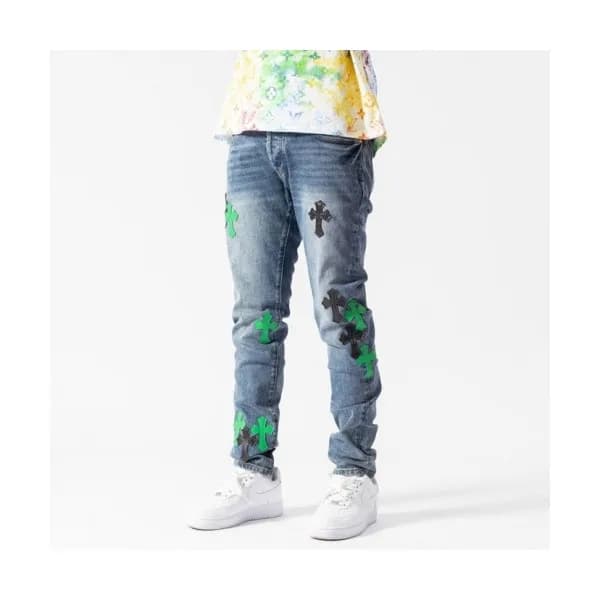 Chrom Hearts Mens Casual Denim Jeans Blue - 크롬하츠 … - 1