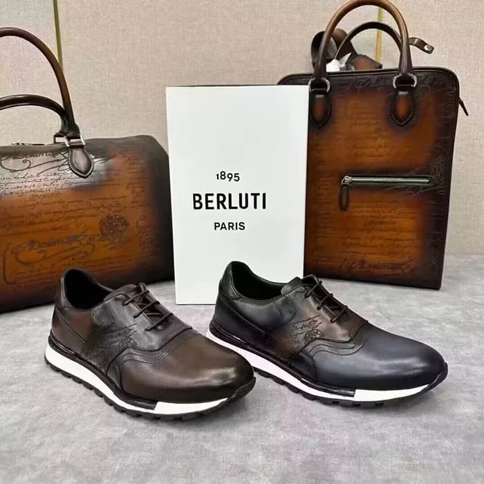 벨루티 남성 캐쥬얼 레더 스니커즈 Szie(245 - 270) 브라운 - Berluti M… - 1
