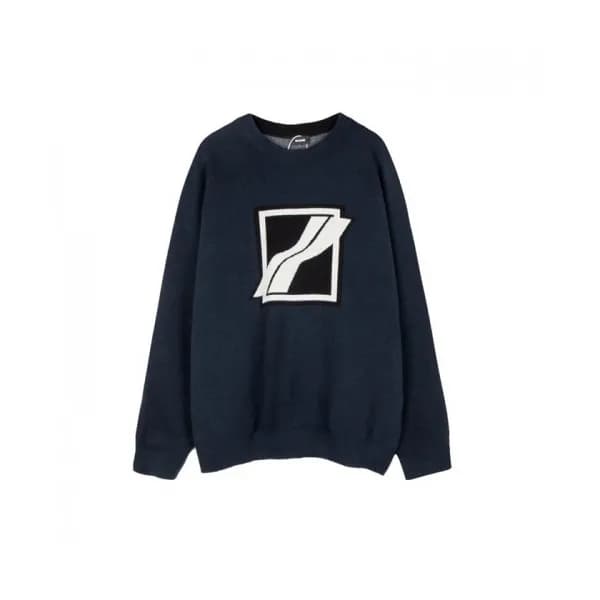WELLDONE Mm/Wm Retro Logo Crew-neck Sweaters Blac… - 1