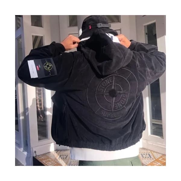 Stone Island Mens Logo Cotton Hoodie Black - 스톤아…