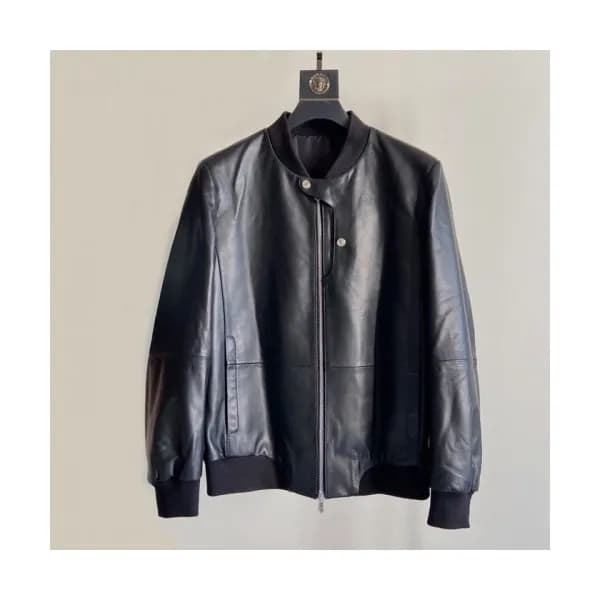 Hermes Mens Leather Jacket Black - 에르메스 남성 가죽 자켓 … - 1