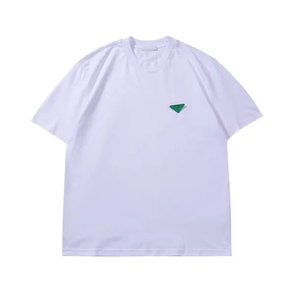 프라다 남자 크루넥 화이트 반팔티 - Unisex White Tshirts - Pra025… - 1