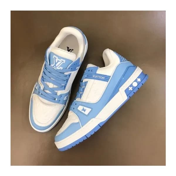 루이비통 남/녀 Trainer 블루 스니커즈 - Unisex Blue Sneakers - … - 1