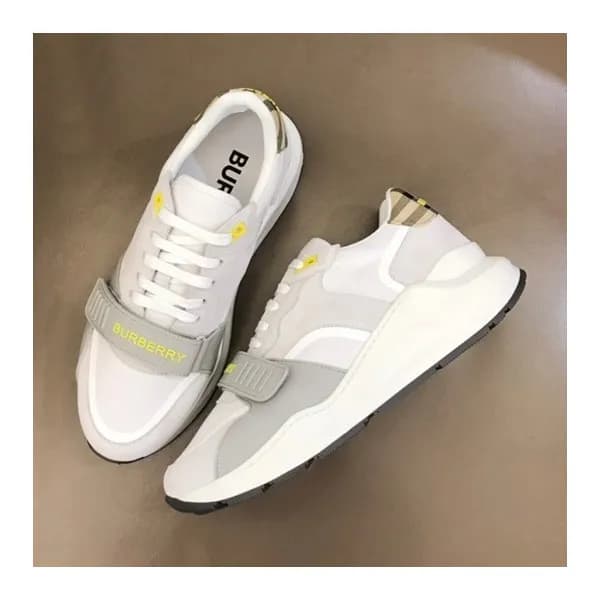 버버리 남성 벨크로 화이트 스니커즈 - Mens White Sneakers - bur044… - 1
