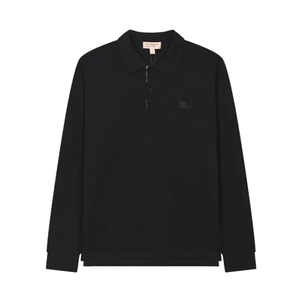버버리 남자 블랙 폴로 맨투맨 - Unisex Black Tshirts - bur0443… - 1