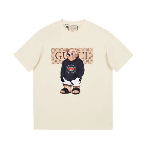 구찌 남/녀 아이보리 크루넥 반팔티 - Unisex Ivory Tshirts - guc04… - 1