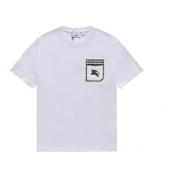 버버리 남성 화이트 크루넥 반팔티 - Mens White Tshirts - Bur04465… - 1