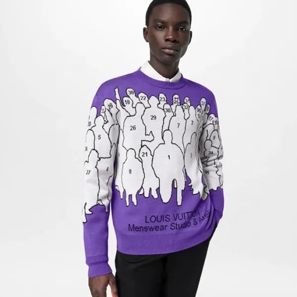 루이비통 남성 모던 퍼플 니트 - Mens Purple Sweaters - lou05116… - 1